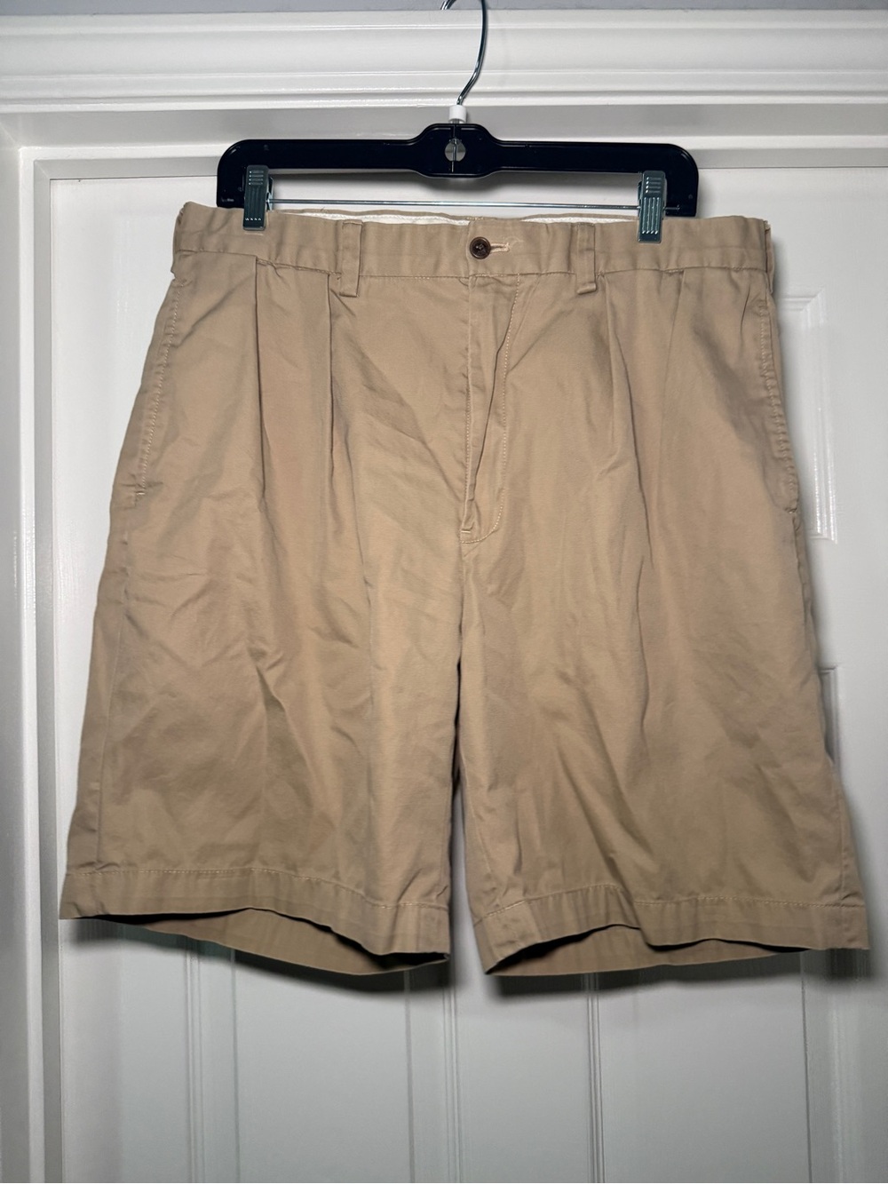 Men's Polo Golf Fairway Short Flat Front Khaki Tan Cotton SZ 34